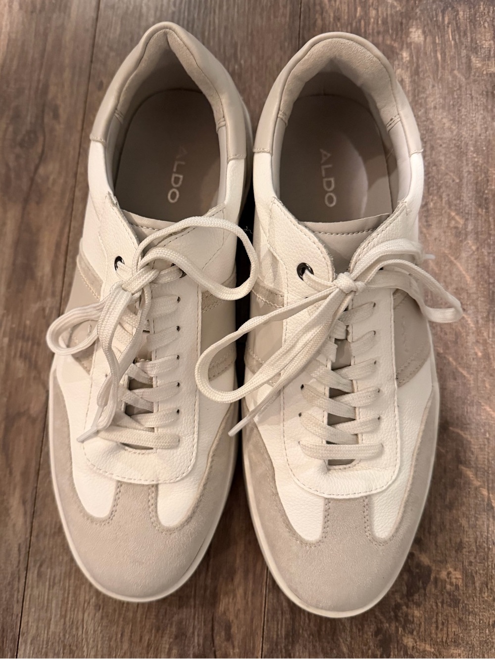 ALDO Men's White & Beige Casual Lace-Up Sneakers